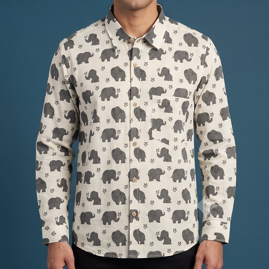 Off-White Elephant Print Shirt