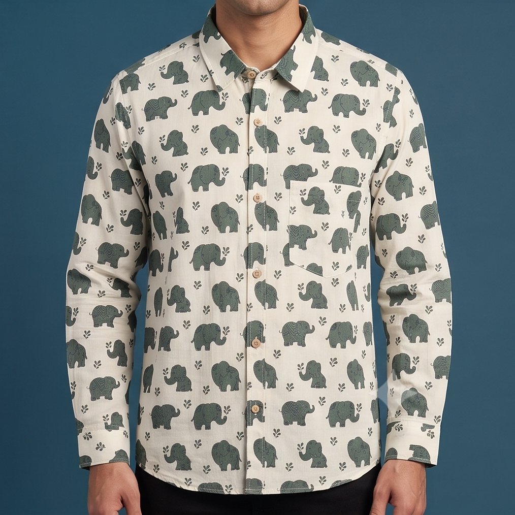Off-White Elephant Print Shirt