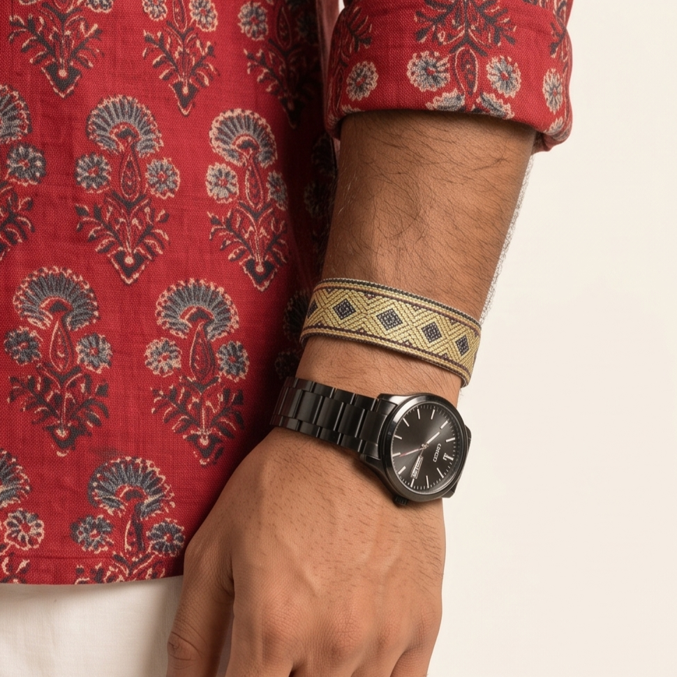 Deep Maroon Kalamkari Paisley Shirt