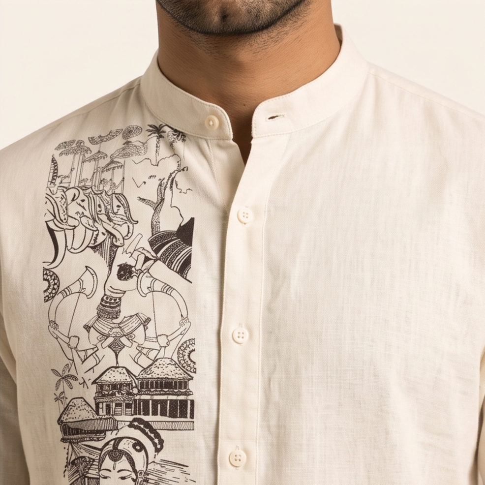 Keralam Heritage Linen Shirt