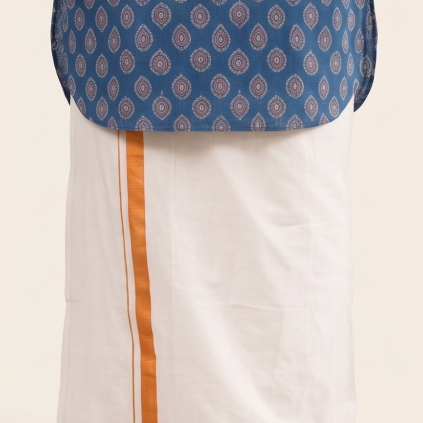 Indigo Teardrop Block Print Kurta
