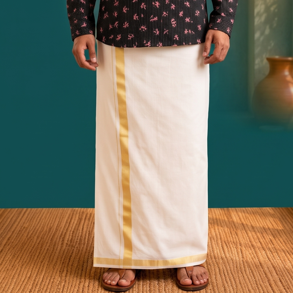 Classic Kerala Kasavu Mundu