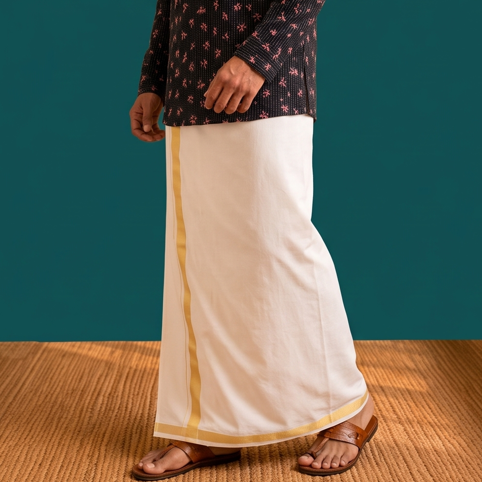 Classic Kerala Kasavu Mundu